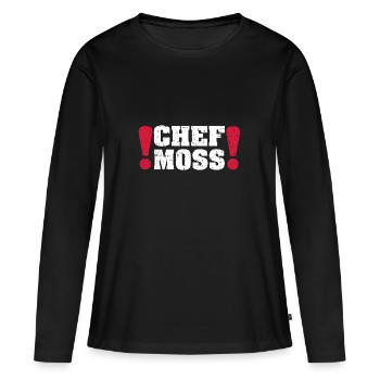 chef moss - Women's Premium Organic Long Sleeve Shirt - black - Front - Julia (174cm)