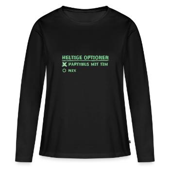 tim - Frauen Premium Bio Langarmshirt - Schwarz - Vorne - Julia (174cm)