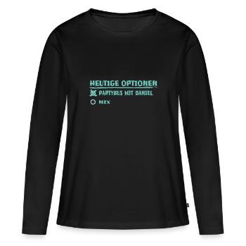 daniel - Frauen Premium Bio Langarmshirt - Schwarz - Vorne - Julia (174cm)