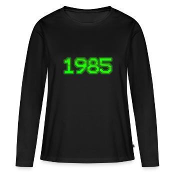 Computers 1985 - Women's Premium Organic Long Sleeve Shirt - black - Front - Julia (174cm)
