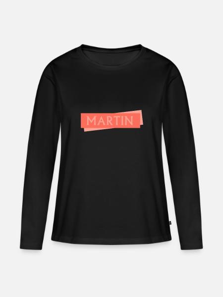 Vorname Martin - Frauen Premium Bio Langarmshirt - Schwarz