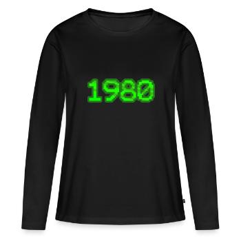 Computer 1980 - Women's Premium Organic Long Sleeve Shirt - black - Front - Julia (174cm)