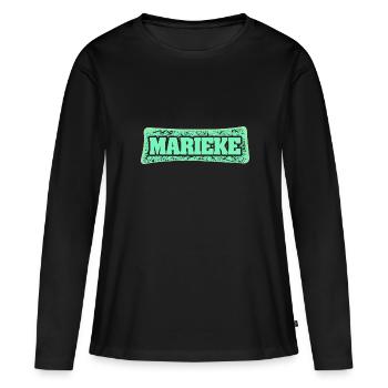 Nom de naissance : Marieke - T-shirt manches longues Premium bio Femme - noir - Devant - Julia (174cm)