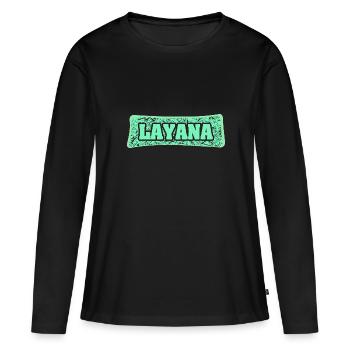 Layana comme nom de naissance - T-shirt manches longues Premium bio Femme - noir - Devant - Julia (174cm)