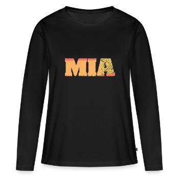 Nom Mia - T-shirt manches longues Premium bio Femme - noir - Devant - Julia (174cm)