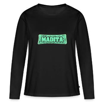 Madita comme nom de naissance - T-shirt manches longues Premium bio Femme - noir - Devant - Julia (174cm)