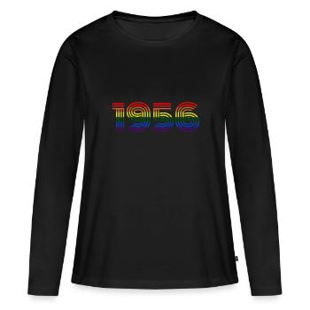 1956 - Frauen Premium Bio Langarmshirt - Schwarz - Vorne - Julia (174cm)