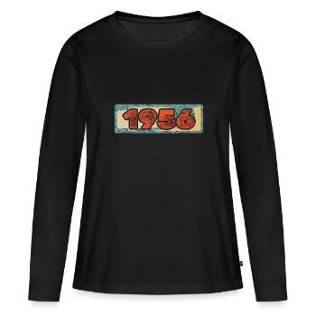 1956 1956 - Frauen Premium Bio Langarmshirt - Schwarz - Vorne - Julia (174cm)