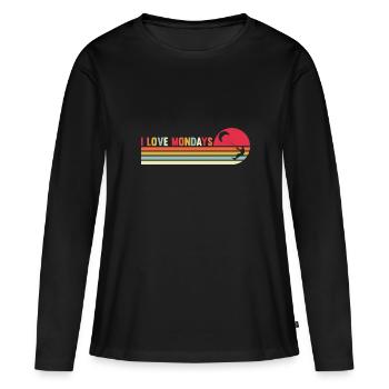 Kitesurfer liebe montage kitesurfing outfit - Frauen Premium Bio Langarmshirt - Schwarz - Vorne - Julia (174cm)