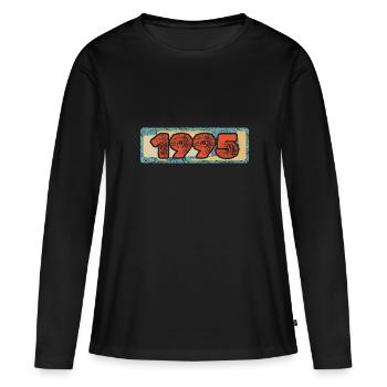 1995 - Women's Premium Organic Long Sleeve Shirt - black - Front - Julia (174cm)