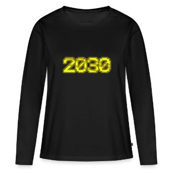 2030 - T-shirt manches longues Premium bio Femme - noir - Devant - Julia (174cm)