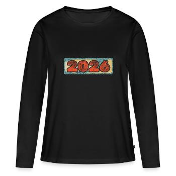 2026 - T-shirt manches longues Premium bio Femme - noir - Devant - Julia (174cm)