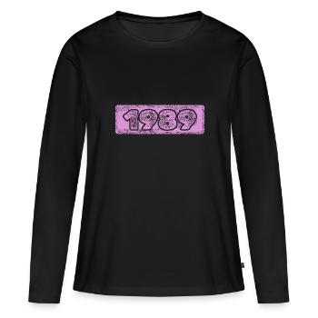 Né en 1989 - T-shirt manches longues Premium bio Femme - noir - Devant - Julia (174cm)