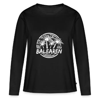 Urlaub Balearen - Frauen Premium Bio Langarmshirt - Schwarz - Vorne - Julia (174cm)