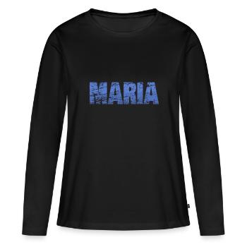 Rayures au nom de Maria - T-shirt manches longues Premium bio Femme - noir - Devant - Julia (174cm)