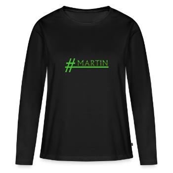 Martin - T-shirt manches longues Premium bio Femme - noir - Devant - Julia (174cm)