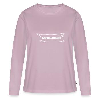 Le finisseur d’asphalte comme bulle de dialogue - T-shirt manches longues Premium bio Femme - rose poudré - Devant - Julia (174cm)