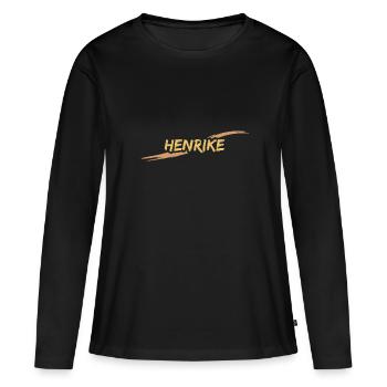 Henrike - Frauen Premium Bio Langarmshirt - Schwarz - Vorne - Julia (174cm)