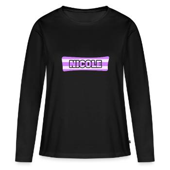 JGA bachelorette mariage prénom Nicole - T-shirt manches longues Premium bio Femme - noir - Devant - Julia (174cm)