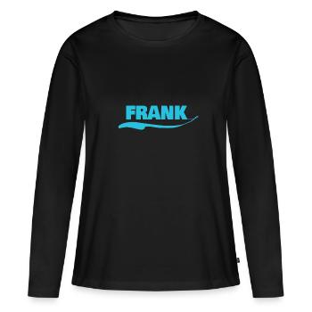 Nom de l’homme Frank - T-shirt manches longues Premium bio Femme - noir - Devant - Julia (174cm)