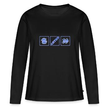 Bébé Artur - T-shirt manches longues Premium bio Femme - noir - Devant - Julia (174cm)