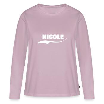 Namensschild Nicole - Frauen Premium Bio Langarmshirt - Altrosa - Vorne - Julia (174cm)