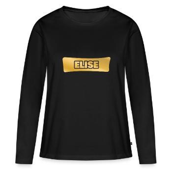 Prénom Elise - T-shirt manches longues Premium bio Femme - noir - Devant - Julia (174cm)