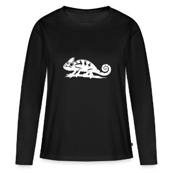 Terrarium Caméléon Maître du camouflage animal - T-shirt manches longues Premium bio Femme - noir - Devant - Julia (174cm)
