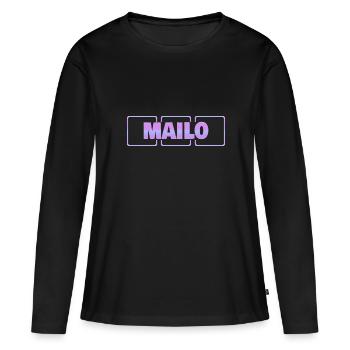 Grossesse Mailo - T-shirt manches longues Premium bio Femme - noir - Devant - Julia (174cm)