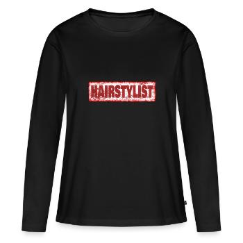 Coiffeur de profession - T-shirt manches longues Premium bio Femme - noir - Devant - Julia (174cm)