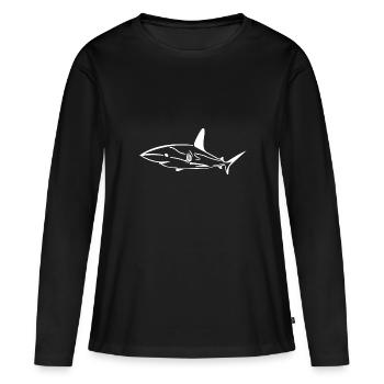 Élégant drôle de requin d’eau profonde - T-shirt manches longues Premium bio Femme - noir - Devant - Julia (174cm)