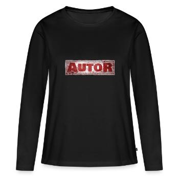 Von Beruf aus autor - Frauen Premium Bio Langarmshirt - Schwarz - Vorne - Julia (174cm)