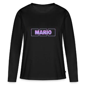 Enfant Mario - T-shirt manches longues Premium bio Femme - noir - Devant - Julia (174cm)