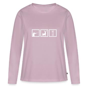 Chasseur Chasser Chasser Chasse Chasse Chasse Chasse Chasseur Chasseur - T-shirt manches longues Premium bio Femme - rose poudré - Devant - Julia (174cm)