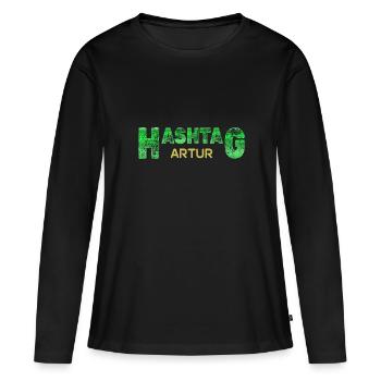 Prénom Artur - T-shirt manches longues Premium bio Femme - noir - Devant - Julia (174cm)