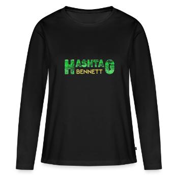 Prénom Bennett - T-shirt manches longues Premium bio Femme - noir - Devant - Julia (174cm)