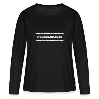 Sculpteur sur bois - T-shirt manches longues Premium bio Femme - noir - Devant - Julia (174cm)