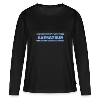 Gift for entertainer - Women's Premium Organic Long Sleeve Shirt - black - Front - Julia (174cm)