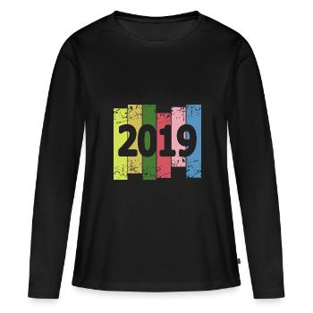 Spassig 2019 - Frauen Premium Bio Langarmshirt - Schwarz - Vorne - Julia (174cm)