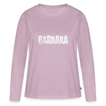Barbara Lettrage - T-shirt manches longues Premium bio Femme - rose poudré - Devant - Julia (174cm)