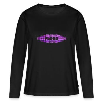 Mère Mama Mutti Flora - T-shirt manches longues Premium bio Femme - noir - Devant - Julia (174cm)