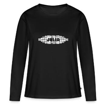 Julia : Maman - T-shirt manches longues Premium bio Femme - noir - Devant - Julia (174cm)