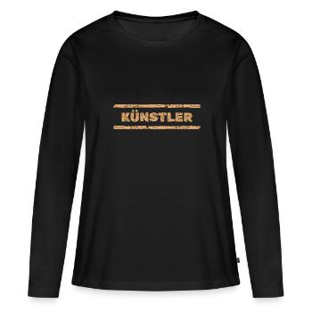 Profession : Artiste - T-shirt manches longues Premium bio Femme - noir - Devant - Julia (174cm)