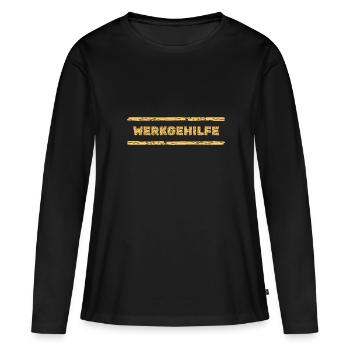 Profession : Assistante - T-shirt manches longues Premium bio Femme - noir - Devant - Julia (174cm)