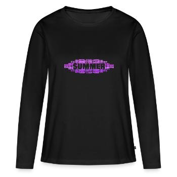 Summer - Frauen Premium Bio Langarmshirt - Schwarz - Vorne - Julia (174cm)