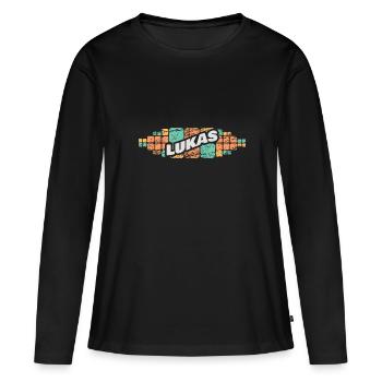 Gift for Lukas - Women's Premium Organic Long Sleeve Shirt - black - Front - Julia (174cm)