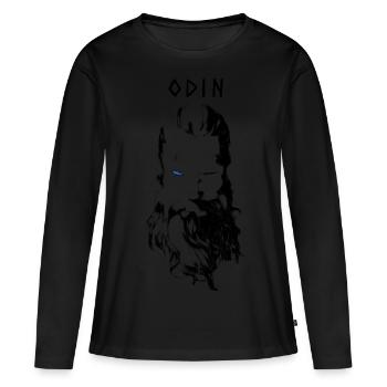 Odin - T-shirt manches longues Premium bio Femme - noir - Devant - Julia (174cm)