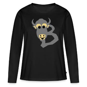 bison lettre b dessin 511 - T-shirt manches longues Premium bio Femme - noir - Devant - Julia (174cm)