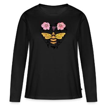 Bee - Women's Premium Organic Long Sleeve Shirt - black - Front - Julia (174cm)