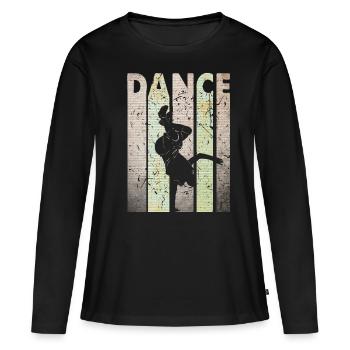 Breakdance - Frauen Premium Bio Langarmshirt - Schwarz - Vorne - Julia (174cm)
